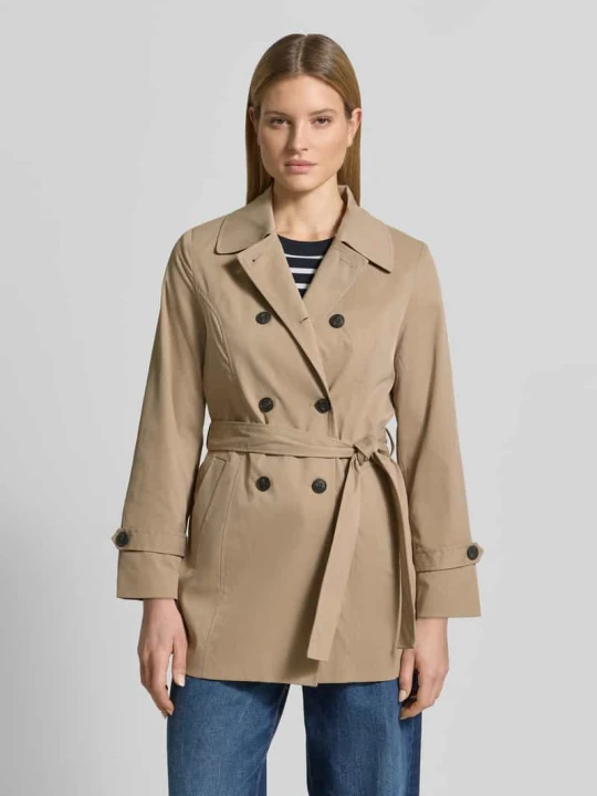 Zdjęcie produktu Trencz o kroju regular fit z paskiem w talii do wiązania model 'CHALSEA OLIVIA' Vero Moda Jasnobrązowy