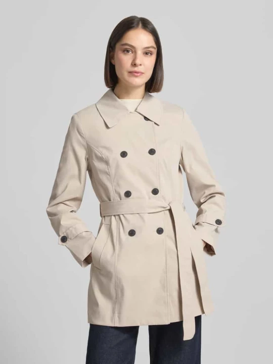 Zdjęcie produktu Trencz o kroju regular fit z paskiem w talii do wiązania model 'CHALSEA OLIVIA' Vero Moda Beżowy