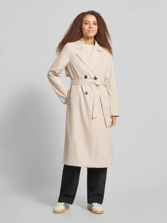 Zdjęcie produktu Trencz o kroju regular fit z paskiem w talii do wiązania Model 'SCARLETT' Pieces Piaskowy