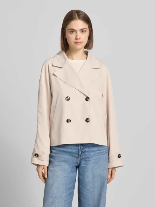 Zdjęcie produktu Trencz o kroju regular fit z szerokim kołnierzem z połami model 'SCARLETT' Pieces Écru