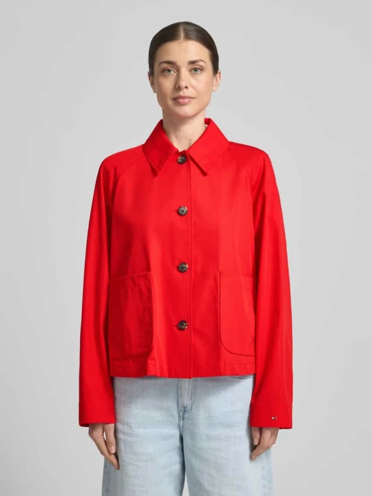 Zdjęcie produktu Trencz o kroju relaxed fit z czystej bawełny Tommy Hilfiger Czerwony
