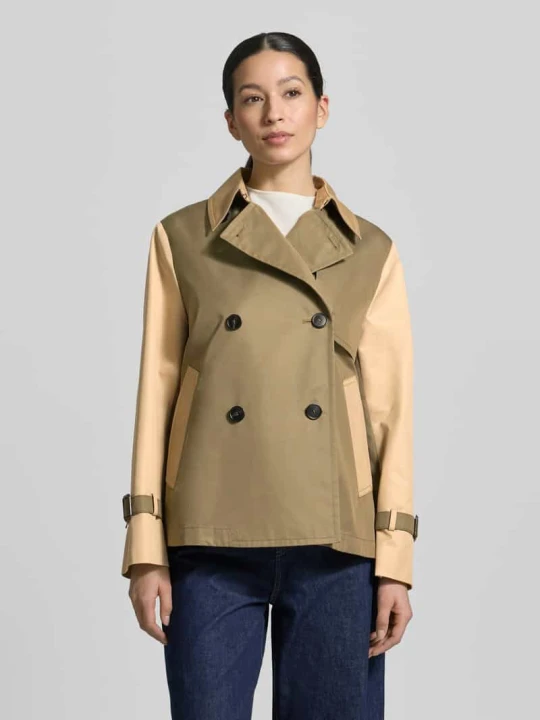 Zdjęcie produktu Trencz o krótkim kroju z mieszanki bawełny Weekend Max Mara Khaki melanż
