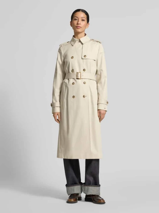 Zdjęcie produktu Trencz w kroju slim fit z czystej bawełny Tommy Hilfiger Piaskowy