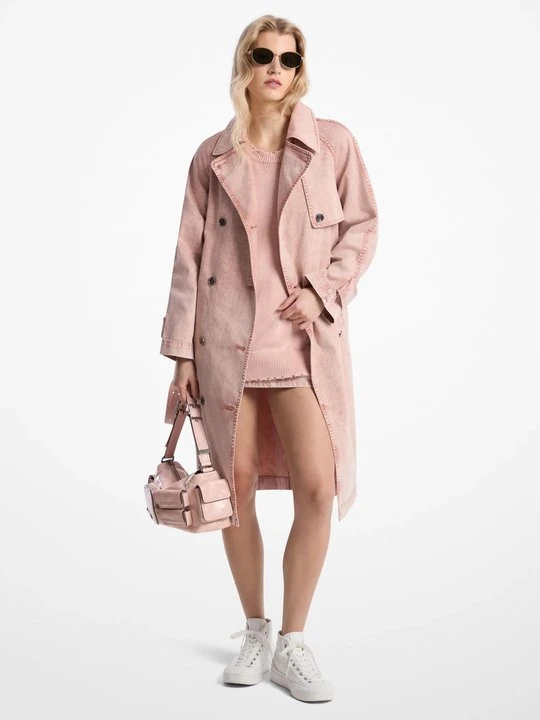 Zdjęcie produktu Trencz z barwionego denimu Michael Kors WODA RÓŻANA (Różowy)