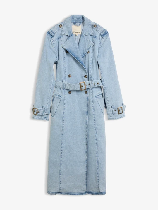 Zdjęcie produktu Trencz z denimu BonPrix niebieski