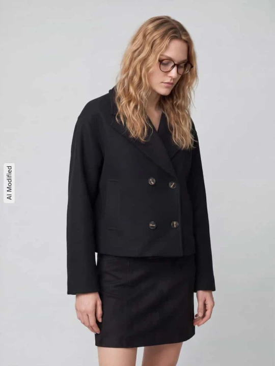 Zdjęcie produktu Trencz z dwurzędową listwą guzikową Vero Moda Czarny