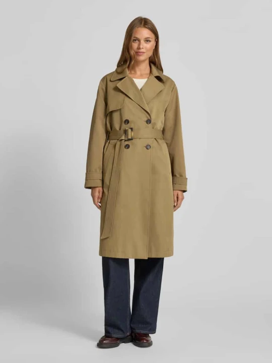 Zdjęcie produktu Trencz z mieszanki bawełny z kołnierzem z połami MORE & MORE Khaki
