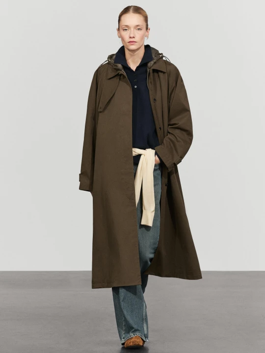 Zdjęcie produktu Trencz Z Odpinanym Kapturem - Khaki - Massimo Dutti - Female