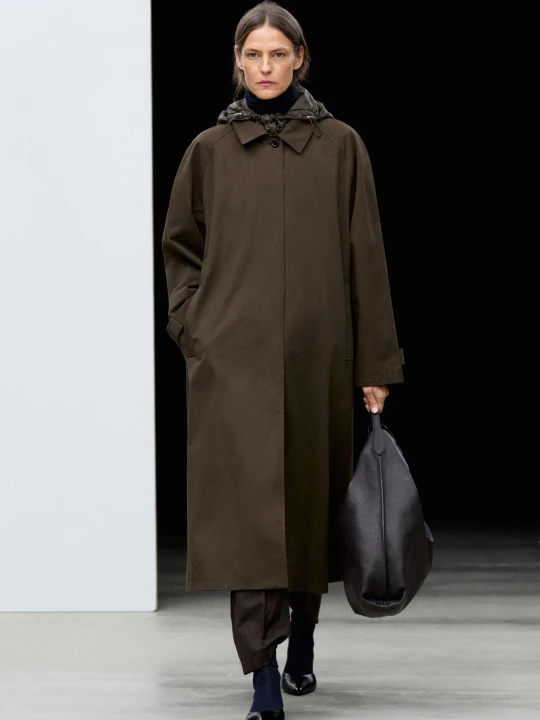 Zdjęcie produktu Trencz Z Odpinanym Kapturem - Khaki - Massimo Dutti - Female