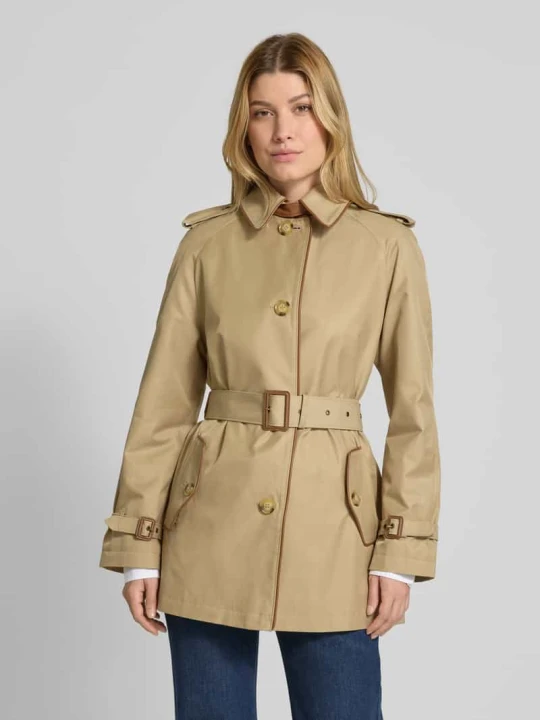 Zdjęcie produktu Trencz z pagonami i paskiem Lauren Ralph Lauren Piaskowy