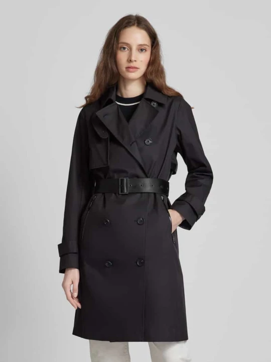 Zdjęcie produktu Trencz z paskiem w talii model ‘SARINA’ khujo Czarny