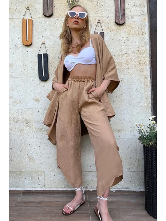 Zdjęcie produktu Trend Alacati 2-częściowy zestaw "Trend Alaçat Stili" w kolorze beżowym rozmiar: onesize
