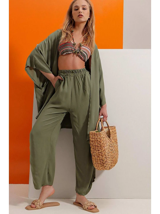 Zdjęcie produktu trendyol 2-częściowy zestaw "Trend Alaçat Stili" w kolorze khaki rozmiar: onesize