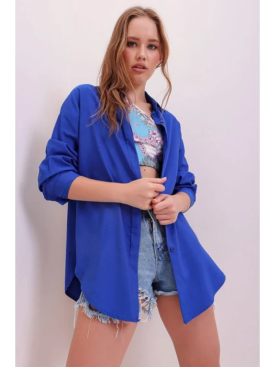 Zdjęcie produktu Trend Alacati Bluzka "Trend Alaçat Stili" w kolorze niebieskim rozmiar: S