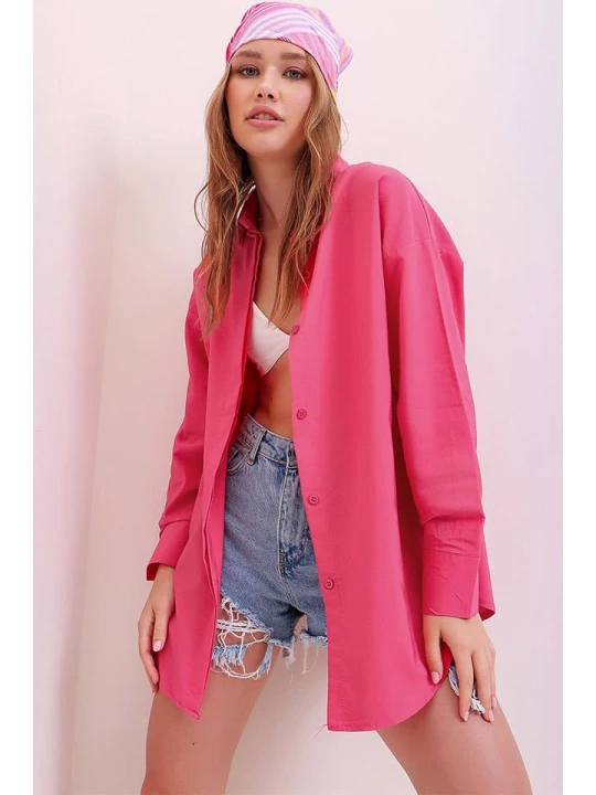 Zdjęcie produktu Trend Alacati Bluzka "Trend Alaçat Stili" w kolorze różowym rozmiar: L