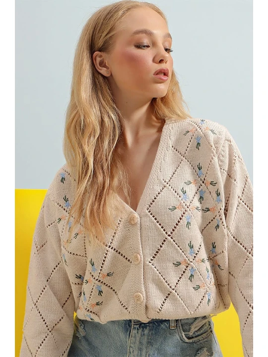 Zdjęcie produktu Trend Alacati Kardigan w kolorze beżowym rozmiar: M