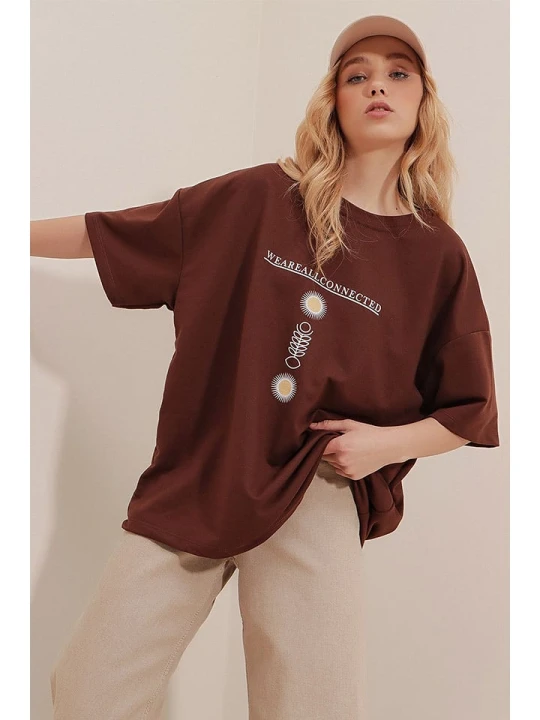 Zdjęcie produktu Trend Alacati Koszulka "Trend Alaçat Stili" w kolorze brązowym rozmiar: XL