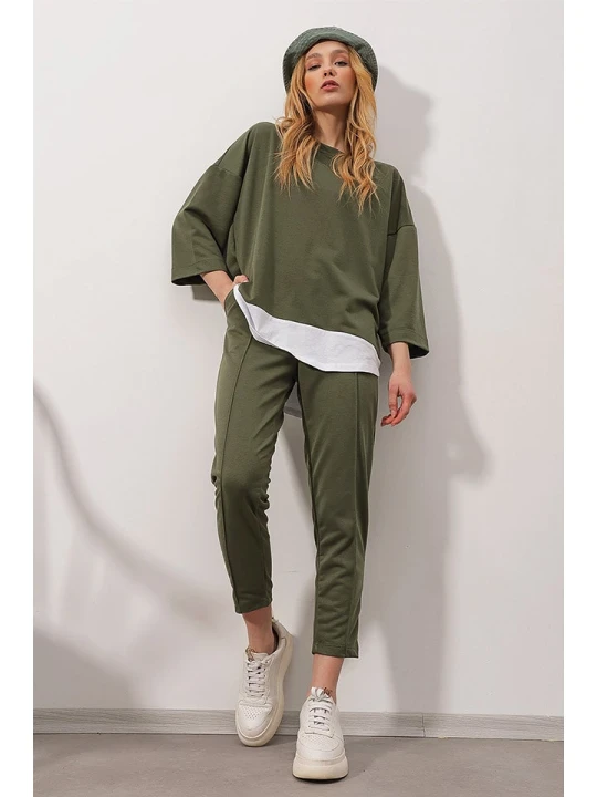 Zdjęcie produktu Trend Alaçatı Stili 2-częściowy zestaw w kolorze khaki rozmiar: L
