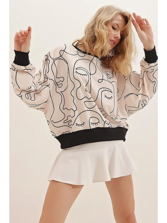Zdjęcie produktu Trend Alaçatı Stili Bluza w kolorze beżowym rozmiar: S