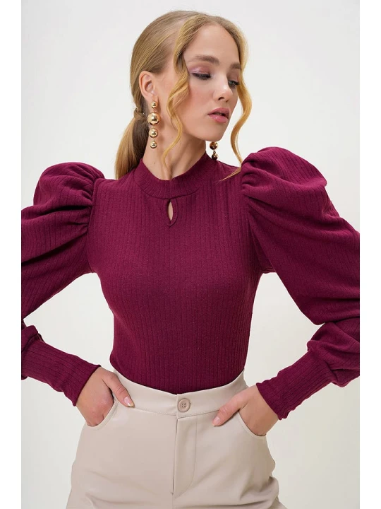 Zdjęcie produktu Trend Alaçatı Stili Bluzka w kolorze fioletowym rozmiar: M