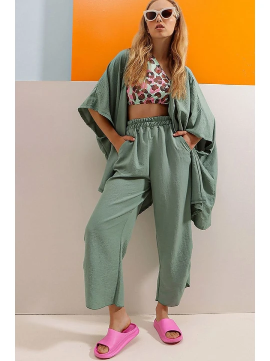 Zdjęcie produktu trendyol 2-częściowy zestaw w kolorze zielonym rozmiar: onesize
