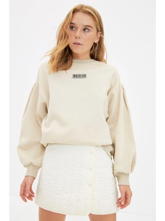 Zdjęcie produktu trendyol Bluza w kolorze beżowym rozmiar: L