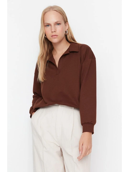 Zdjęcie produktu trendyol Bluza w kolorze brązowym rozmiar: XL