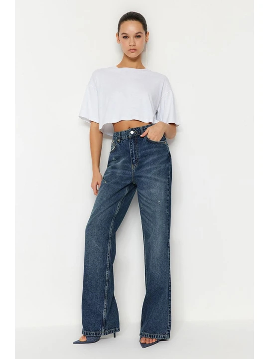 Zdjęcie produktu trendyol Dżinsy - Comfort fit - w kolorze niebieskim rozmiar: 34