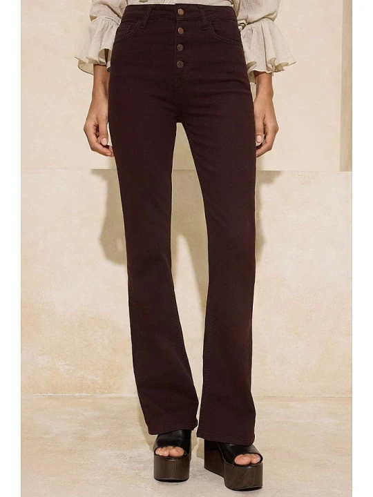 Zdjęcie produktu trendyol Dżinsy - Flare fit - w kolorze brązowym rozmiar: 42
