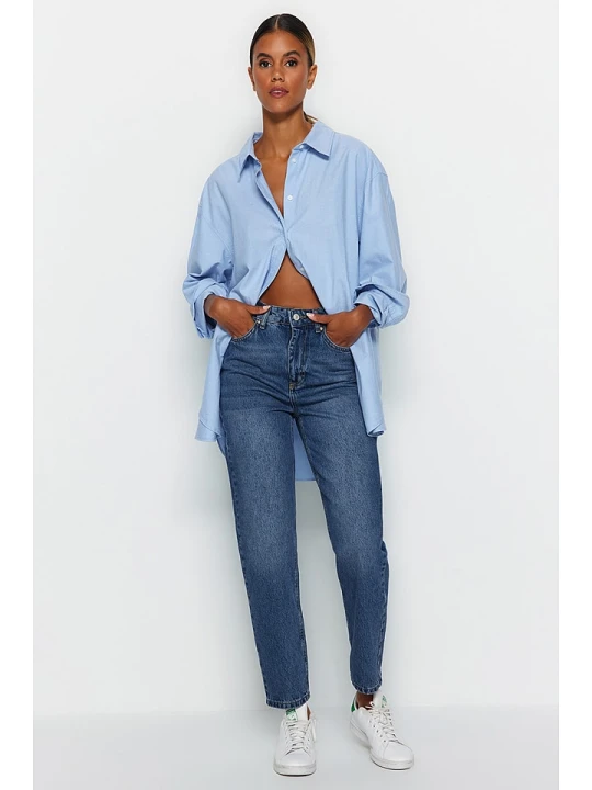 Zdjęcie produktu trendyol Dżinsy - Tapered fit - w kolorze niebieskim rozmiar: 42