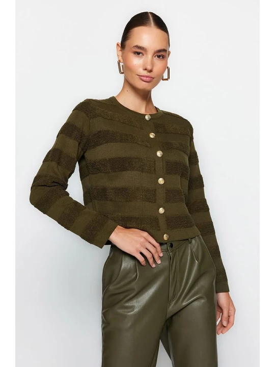 Zdjęcie produktu trendyol Kardigan w kolorze khaki rozmiar: M