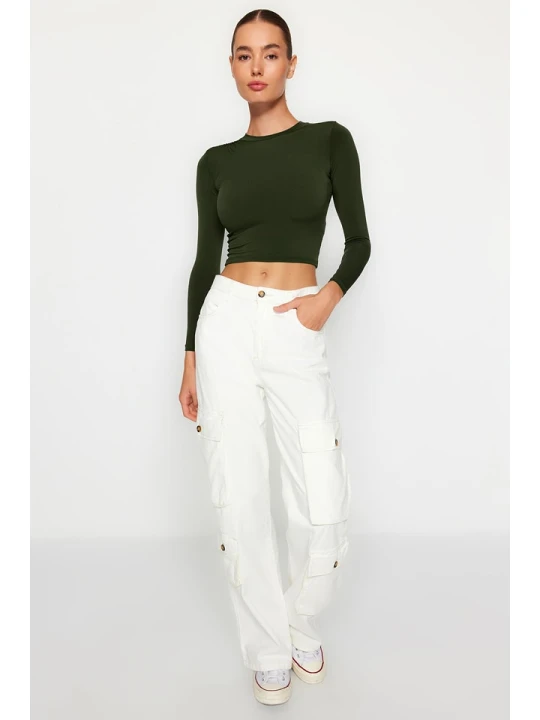 Zdjęcie produktu trendyol Koszulka w kolorze khaki rozmiar: M