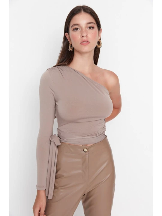 Zdjęcie produktu trendyol Koszulka w kolorze szarobrązowym rozmiar: XL