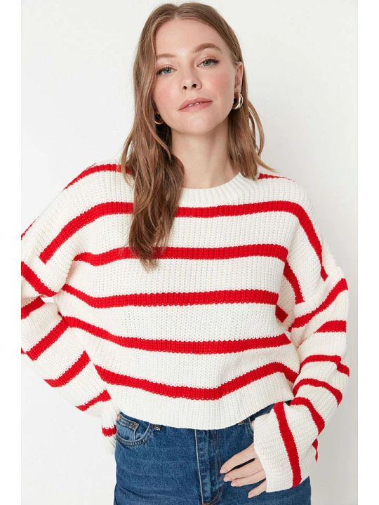 Zdjęcie produktu trendyol Sweter w kolorze biało-czerwonym rozmiar: M