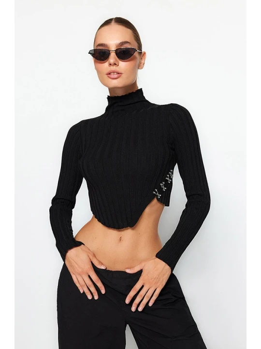 Zdjęcie produktu trendyol Sweter w kolorze czarnym rozmiar: M