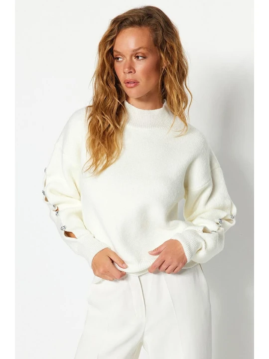 Zdjęcie produktu trendyol Sweter w kolorze kremowym rozmiar: M