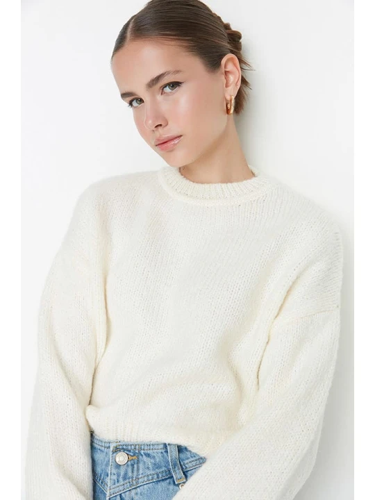 Zdjęcie produktu trendyol Sweter w kolorze kremowym rozmiar: S