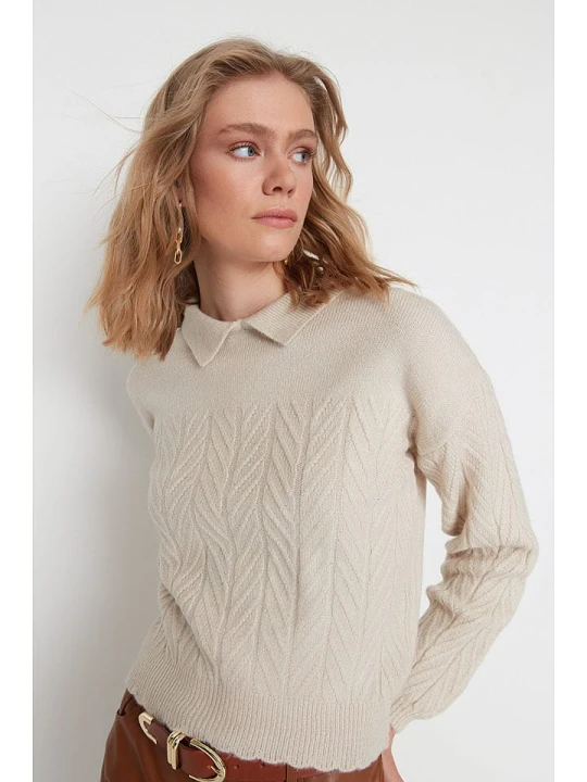 Zdjęcie produktu trendyol Sweter w kolorze kremowym rozmiar: S