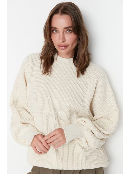 Zdjęcie produktu trendyol Sweter w kolorze kremowym rozmiar: S