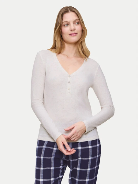 Zdjęcie produktu Triumph Bluzka piżamowa Mix&Match 10225031 Kremowy Regular Fit