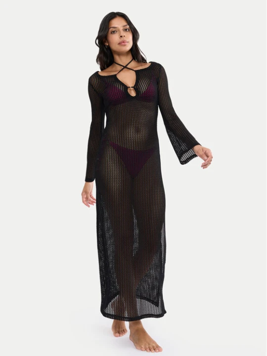 Zdjęcie produktu Triumph Sukienka plażowa Beach MyWear Crochet 10226469 Czarny Relaxed Fit