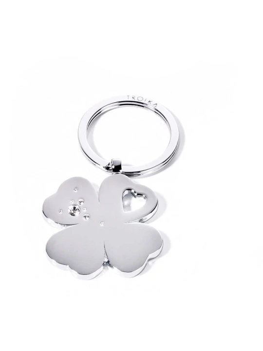 Zdjęcie produktu Troika Brelok w kolorze srebrnym z kryształami Swarovski do kluczy rozmiar: onesize