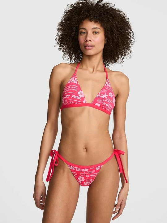 Zdjęcie produktu PINK Trójkątna góra bikini push-up wiązana na sznureczki Victoria's Secret