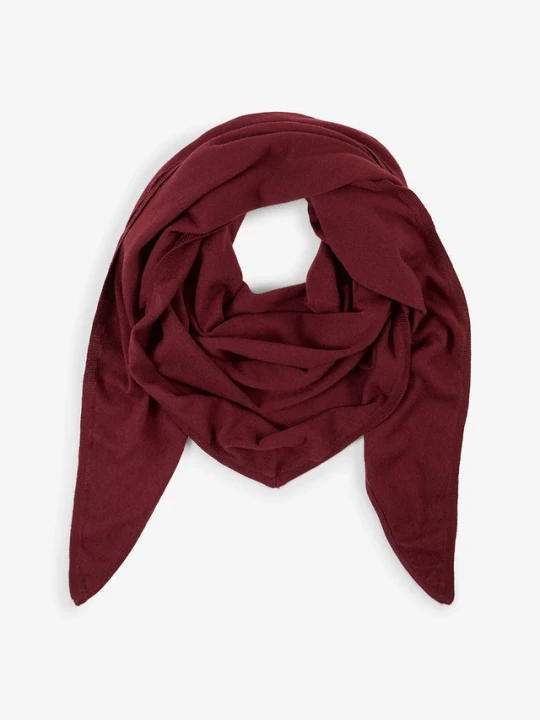 Zdjęcie produktu Trójkątny szalik z cienkiej dzianiny z wełną merynosową BonPrix czerwony