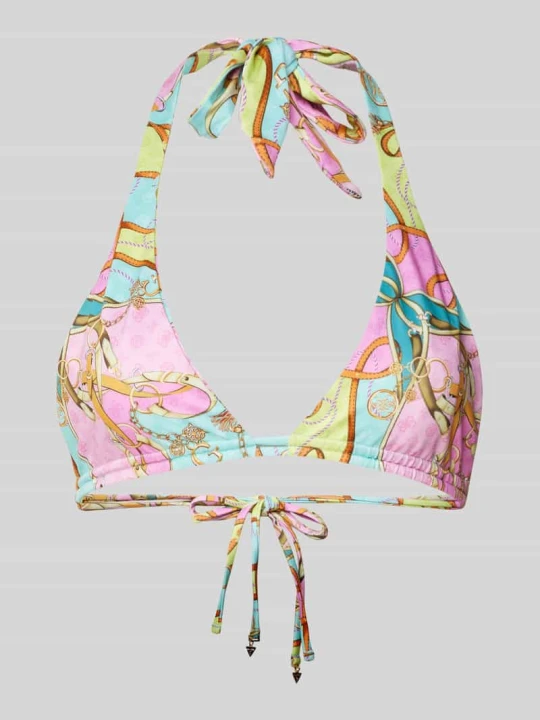 Zdjęcie produktu Trójkątny top bikini Guess Jasnoturkusowy