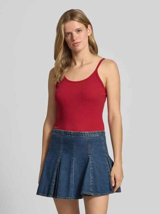 Zdjęcie produktu Trójkątny top na ramiączkach z mieszanki bawełny, krój slim fit Marc O'Polo Czerwony