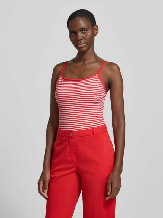 Zdjęcie produktu Trójkątny top na ramiączkach z mieszanki bawełny, krój slim fit Tommy Jeans Czerwony