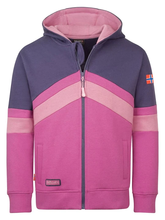 Zdjęcie produktu Trollkids Bluza "Flekkefjord" w kolorze różowo-fioletowym rozmiar: 98