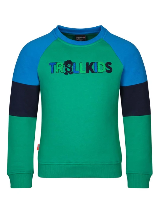 Zdjęcie produktu Trollkids Bluza "Trollfjord" w kolorze zielonym rozmiar: 176