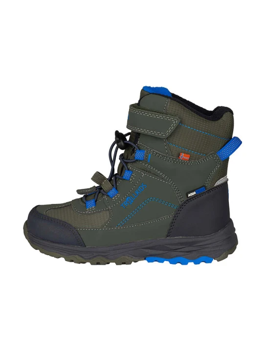 Zdjęcie produktu Trollkids Botki zimowe "Hafjell XT" w kolorze khaki ze wzorem rozmiar: 30